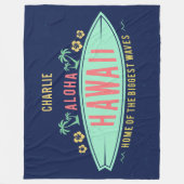 Aloha Hawaiian Surfer individuelle Name Fleece Dec (Vorderseite)