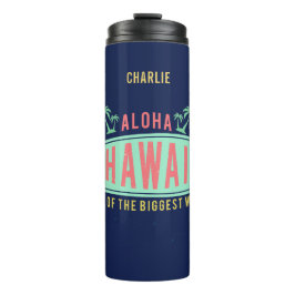 Aloha Hawaiian Surfer individuelle Name tumbler Thermosbecher