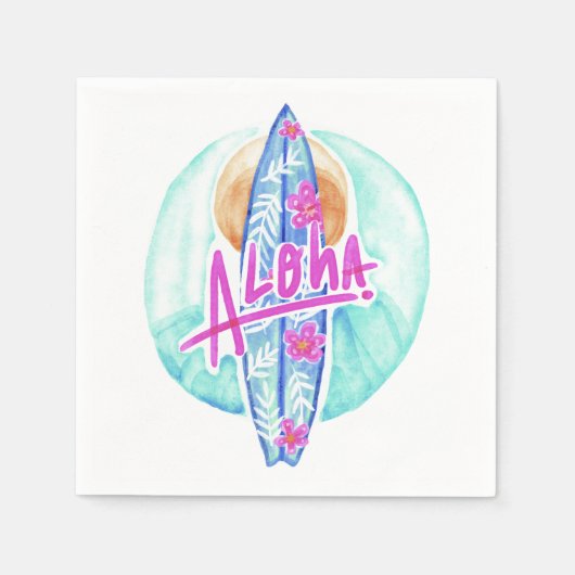 Aloha Hawaiian Surfer Papier Servietten (Vorderseite)