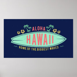 Aloha Hawaiian Surfer Poster