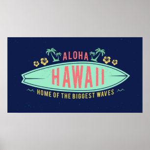 Aloha Hawaiian Surfer Poster