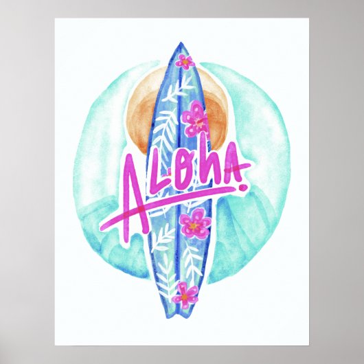 Aloha Hawaiian Surfer Poster (Vorne)