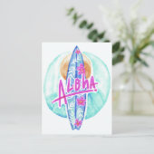 Aloha Hawaiian Surfer Postkarte (Stehend Vorderseite)