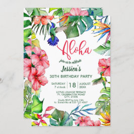 Aloha Hawaiian Tropical Blume Geburtstag Einladung