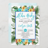 Aloha Hawaiian Tropical Boy Baby Dusche Einladung (Vorne/Hinten)