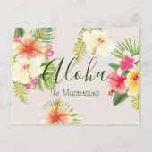 Aloha Hawaiian Tropical Floral Personalisiert Postkarte (Vorderseite)