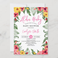 Aloha Hawaiian Tropical Girl Baby Dusche