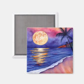Aloha Hawaiian Vollmond Kauai Magnet (Vorderseite/Rückseite)