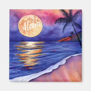 Aloha Hawaiian Vollmond Kauai Magnet