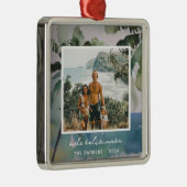 Aloha Hawaiian Watercolor Ornament Aus Metall (Rechts)