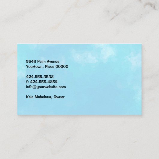 Aloha Hawaiian Watercolor Visitenkarte (Rückseite)