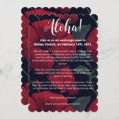 Aloha Hawaiian Wedding Red Hibiskus Einladung (Vorne/Hinten)