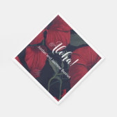 Aloha Hawaiian Wedding Red Hibiskus Serviette (Ecke)