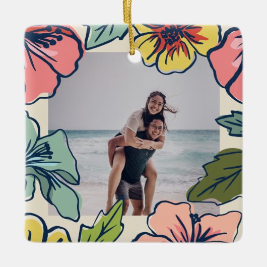 Aloha Hawaiianische Blume Keramikornament (Vorderseite)