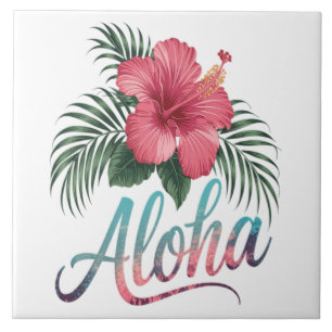 Aloha Hawaiianische Inseln Hawaii Hibiskusblüte Fliese