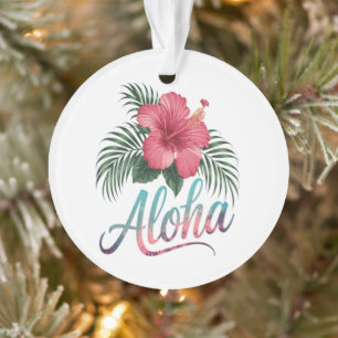 Aloha Hawaiianische Inseln Hawaii Hibiskusblüte Ornament