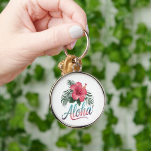 Aloha Hawaiianische Inseln Hawaii Hibiskusblüte Schlüsselanhänger
