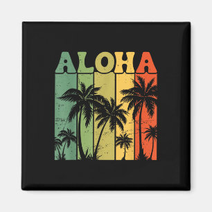Aloha Hawaiianische Inselpalmen Surfbrett Strand H Magnet