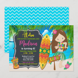 Aloha Hawaiianische Luau-Party Geburtstag Einladung
