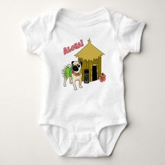 Aloha! Hawaiianische Mops-T-Shirts für Babys Baby Strampler