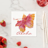 Aloha | Hawaiianischer Hibiskus Blume Papier Napki Serviette (Beispiel)