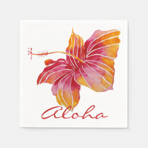 Aloha   Hawaiianischer Hibiskus Blume Papier Napki Serviette