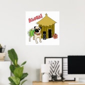 Aloha! Hawaiianischer Mops Posters and Prints Poster (Heimbüro)