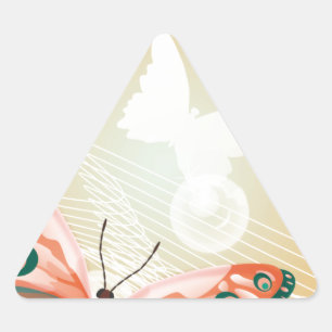 Aloha Hawaiianischer Schmetterling Hochzeit Liebe  Dreieckiger Aufkleber