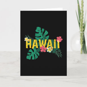 Aloha Hawaiianischer Sommerurlaub Tropische Blumen Karte