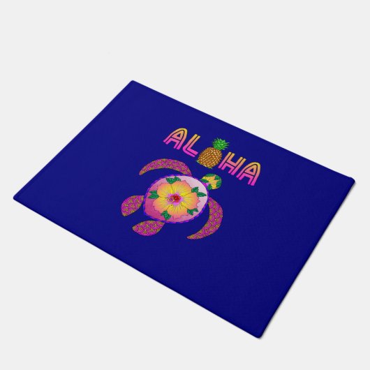 Aloha hawaiische Honu Schildkröte Fußmatte (Schrägansicht)