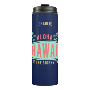 Aloha hawaiische Surfer-Nametrommel Thermosbecher