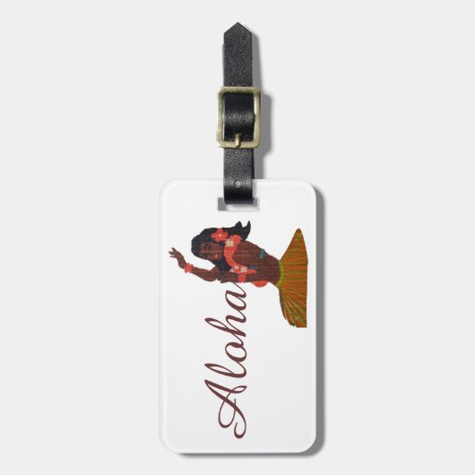 Aloha hawaiischer Hula Tänzer Gepäckanhänger (Vorderseite vertikal)