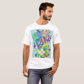 Aloha hawaiisches Blumen-und Hula Tänzer-Party T T-Shirt (Vorne ganz)