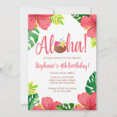 Aloha, hawaiisches Geburtstags-Party Einladung (Vorderseite)