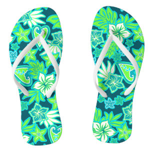 Aloha Heart Hawaiian Hibiskus Tropical Badesandalen