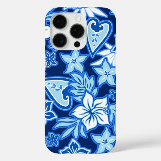 Aloha Heart Hawaiian Hibiskus Tropical Blue Case-Mate iPhone Hülle (Rückseite)
