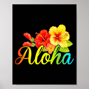 Aloha-Hemd hawaiianische Blume Hawaii-Urlaub Fraue Poster