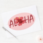 Aloha Hibiskus Aufkleber. Ovaler Aufkleber (Umschlag)