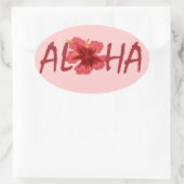 Aloha Hibiskus Aufkleber. Ovaler Aufkleber (Tasche)