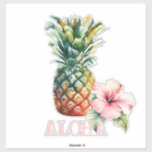 Aloha Hibiskus Blume Ananas Aufkleber