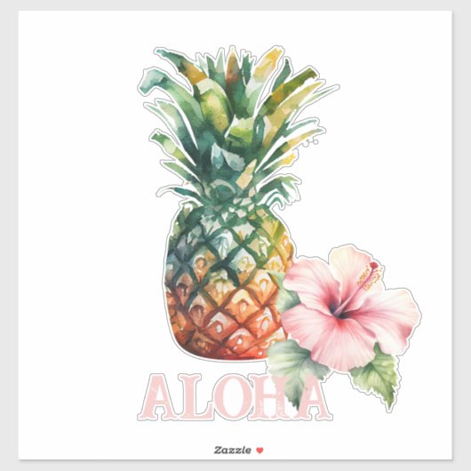 Aloha Hibiskus Blume Ananas Aufkleber (Blatt)