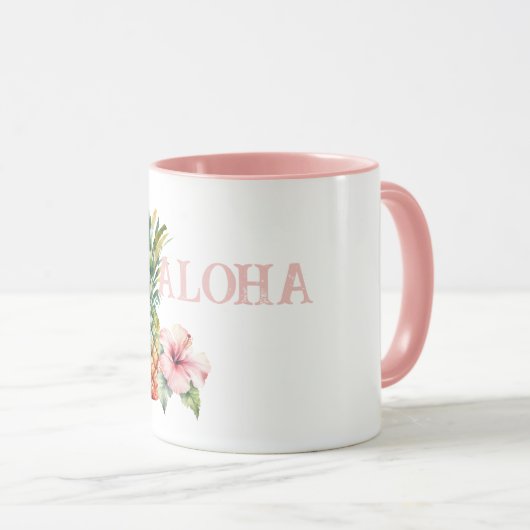 Aloha Hibiskus Blume Ananas Tasse (VorderseiteRechts)