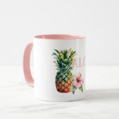 Aloha Hibiskus Blume Ananas Tasse (Vorderseite Links)