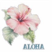 Aloha Hibiskus Blume Aufkleber (Vorderseite)