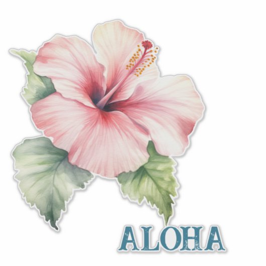 Aloha Hibiskus Blume Aufkleber (Vorderseite)
