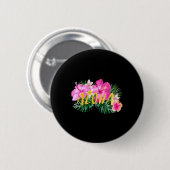 Aloha Hibiskus Blume Button (Vorne & Hinten)