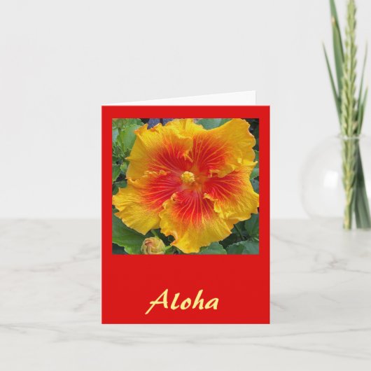 Aloha Hibiskus Dankeskarte (Vorderseite)
