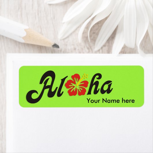 Aloha Hibiskus - flaches Hawaii Design + Ihre Idee (Insitu)