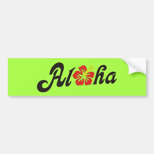 Aloha Hibiskus - flaches Hawaii Design + Ihre Idee Autoaufkleber (Vorne)