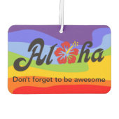 Aloha Hibiskus - flaches Hawaii Design + Ihre Idee Autolufterfrischer (Rückseite)